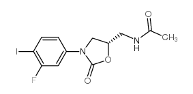 (S)-N-[3-(3-氟-4-碘-苯基)-2-氧代-唑烷-5-甲基]-乙酰氨 结构式