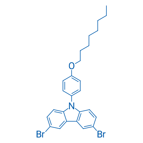 3,6-二溴-9-(4-(辛氧基)苯基)-9H-咔唑 结构式