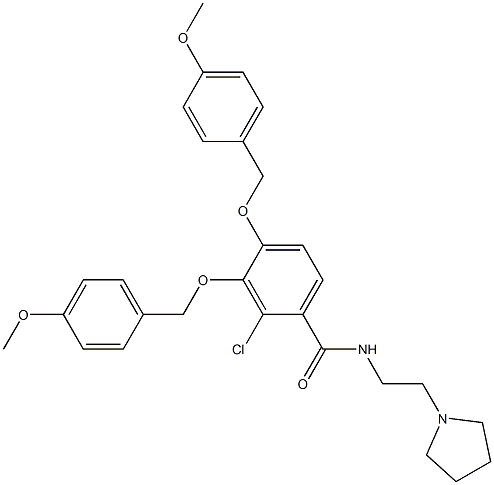 2-氯-3,4-双((4-甲氧基苄基)氧基)-N-(2-(吡咯烷-1-基)乙基)苯甲酰胺 结构式