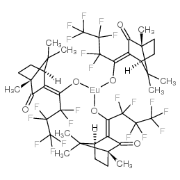 三[3-(七氟丙基羟亚甲基)-d-樟脑酸]铕(III) 结构式