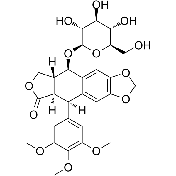 鬼臼毒素-4-O-葡萄糖苷 结构式