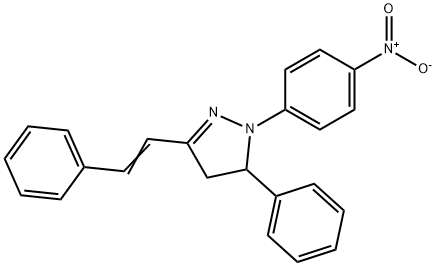 2-(4-硝基苯基)-3-苯基-5-[(E)-2-苯基乙烯基]-3,4-二氢吡唑 结构式