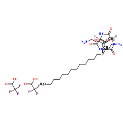 (2S)-N2-(1-氧代十六烷基)-L-赖氨酰-L-缬氨酰-2,4-二氨基丁酸二(三氟乙酸)盐 结构式