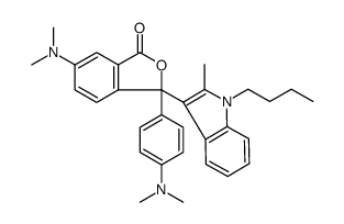 3-(4-二甲氨苯基)-3-(1-丁基-2-甲基-吲哚-3基)-6-二甲氨基苯酞 结构式