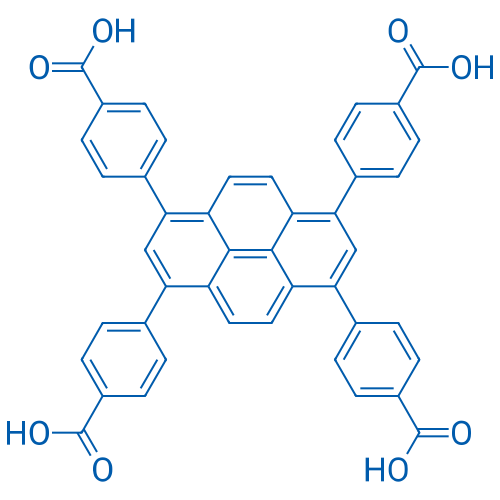 4,4',4'',4'''-(芘-1,3,6,8-四基)四苯甲酸 结构式