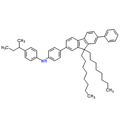 聚(2,7-(9,9-二正辛基芴)-(1,4-亚苯基-((4-仲丁基苯基)亚氨基-1,4-亚苯基))) 结构式