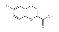 6-氟-3,4-二氢-2H-苯并吡喃-2-甲酸 结构式