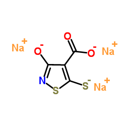 4-羧基-5-巯基-3-羟基-异噻唑三钠 结构式