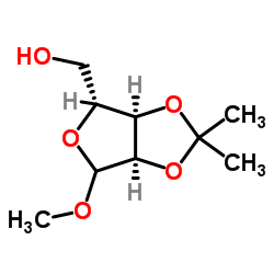 甲基-2,3-O-异亚丙基-D-呋喃核糖苷 结构式