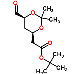 (4R-cis)-6-醛基-2,2-二甲基-1,3-二氧己环-4-乙酸叔丁酯 结构式