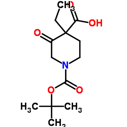 N-Boc-3-氧代哌啶-4-甲酸乙酯 结构式