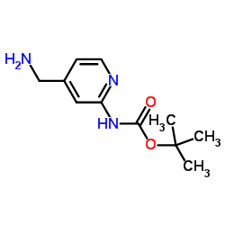 2-(Boc-氨基)-4-(氨甲基)吡啶 结构式