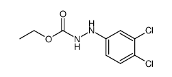 3-(3,4-二氯苯基)肼基甲酸乙酯 结构式