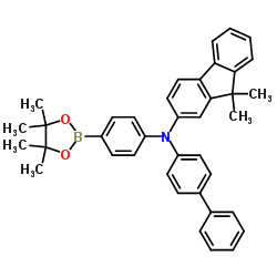 N-(4-Biphenylyl)-9,9-dimethyl-N-[4-(4,4,5,5-tetramethyl-1,3,2-dioxaborolan-2-yl)phenyl]-9H-fluoren-2-amine 结构式