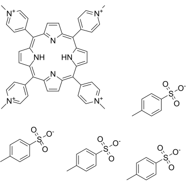 α,β,γ,δ-四(1-甲基吡啶嗡-4-基)卟吩对甲苯磺酸盐 结构式