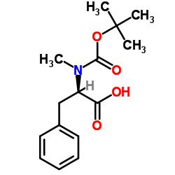 N-叔丁氧羰基-N-甲基-D-苯丙氨酸 结构式