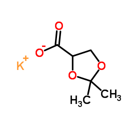2,2-二甲基-1,3-二氧戊环-4-羧酸钾盐 结构式