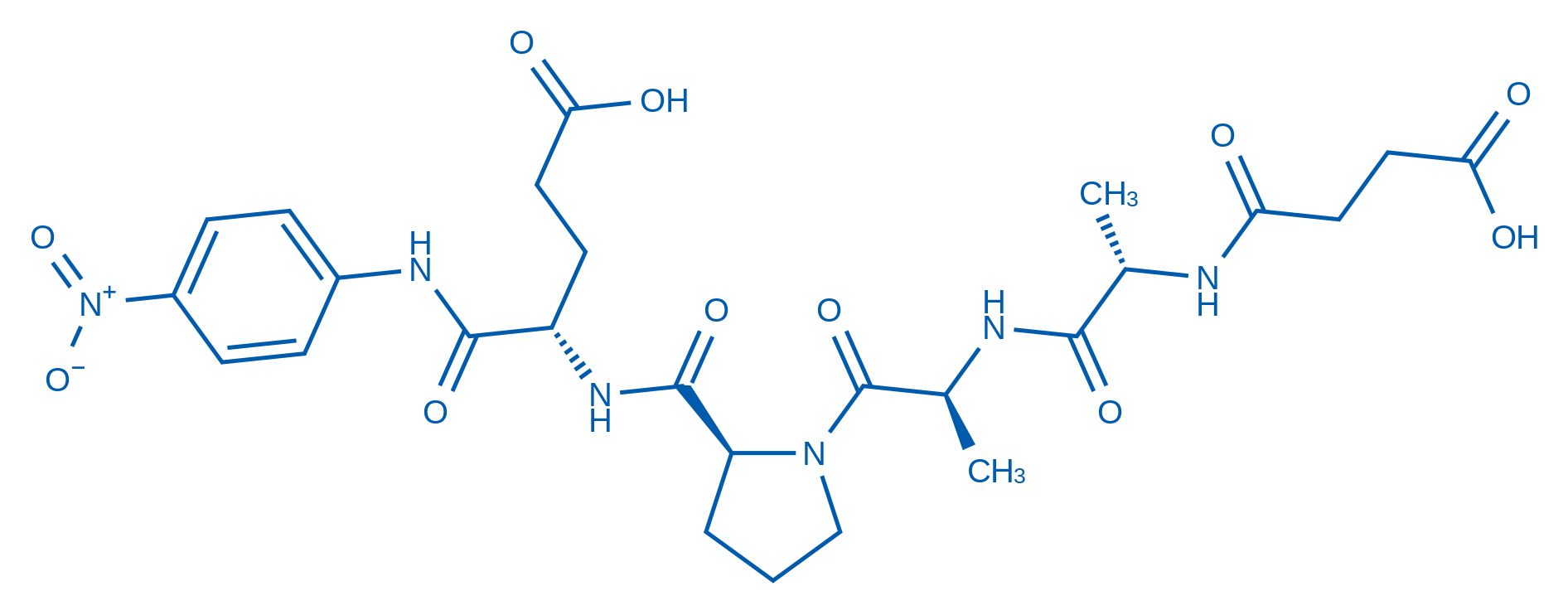 (S)-4-((S)-1-((3-羧基丙酰基)-L-丙氨酰基-L-丙氨酰基)吡咯烷-2-甲酰胺基)-5-((4-硝基苯基)氨基)-5-氧代戊酸 结构式