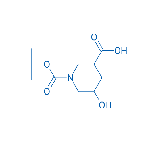 1-Boc-5-羟基-3-哌啶甲酸 结构式