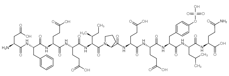 磺化水蛭素(55-65)片段 结构式