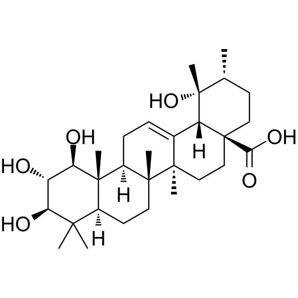 1,2,3,19-四羟基-12-乌苏烯-28-酸 结构式