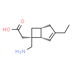 (1S,5R,6R)-6-(氨基甲基)-3-乙基二环[3.2.0]庚-3-烯-6-乙酸 结构式