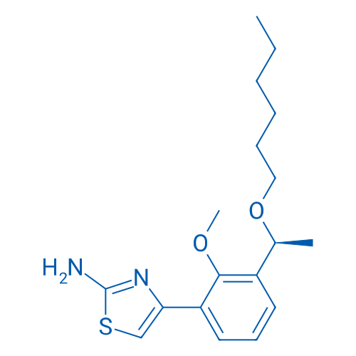 (S)-4-(3-(1-(己基氧基)乙基)-2-甲氧基苯基)噻唑-2-胺 结构式