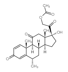 6α-甲基泼尼松21-乙酸酯 结构式
