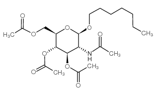 正庚基 2-乙酰氨基-3,4,6-O-三乙酰基-2-脱氧-beta-D-吡喃葡萄糖苷 结构式