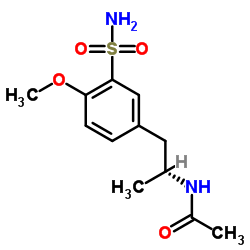 N-[(1R)-2-[3-(氨基磺酰基)-4-甲氧基苯基]-1-甲基乙基]乙酰胺 结构式