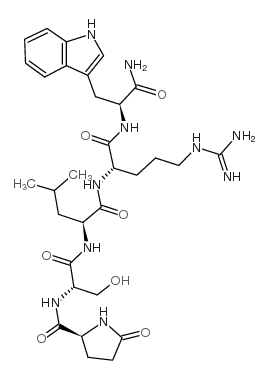 焦谷氨酰-丝氨酰-亮氨酰-精氨酰-色氨酰胺 结构式