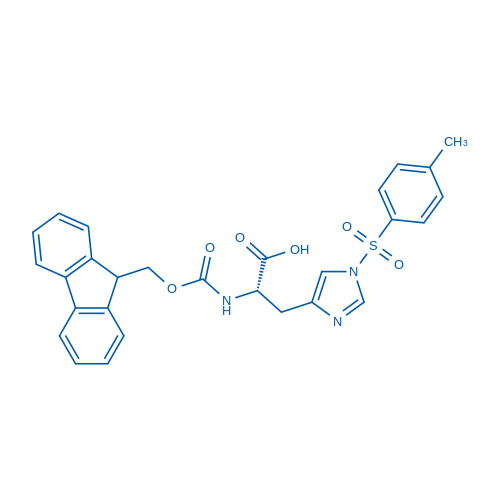 N-[芴甲氧羰基]-1-[(4-甲基苯基)磺酰基]-L-组氨酸 结构式