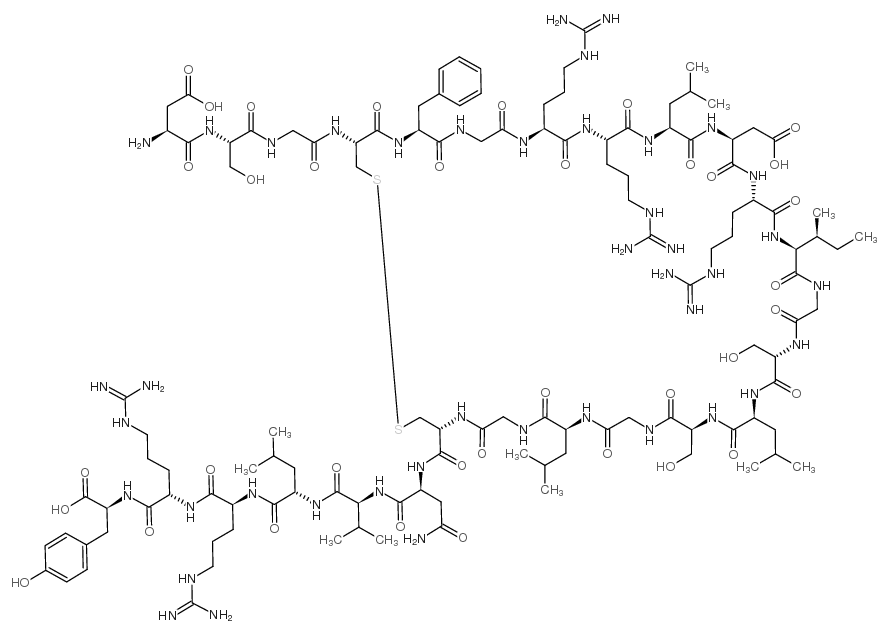 ASP-SER-GLY-CYS-PHE-GLY-ARG-ARG-LEU-ASP-ARG-ILE-GLY-SER-LEU-SER-GLY-LEU-GLY-CYS-ASN-VAL-LEU-ARG-ARG-TYR 结构式