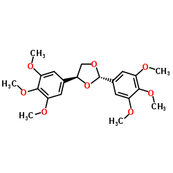 (±)反式-2,5-双(3,4,5-三甲氧基苯基)-1,3-二氧戊环 结构式