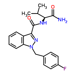 N-[(2S)-1-amino-3-methyl-1-oxobutan-2-yl]-1-[(4-fluorophenyl)methyl]indazole-3-carboxamide 结构式
