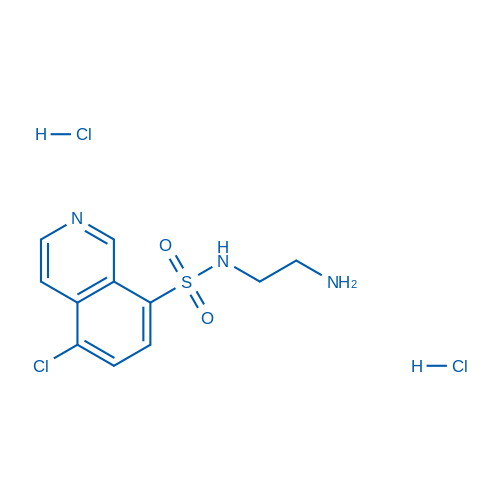N-(2-氨基乙基)-5-氯异喹啉-8-磺酰胺二盐酸盐 结构式