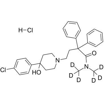 4-[4-(4-氯苯基)-4-羟基哌啶-1-基]-2,2-二苯基-N,N-二(三氘甲基)丁酰胺盐酸盐 结构式