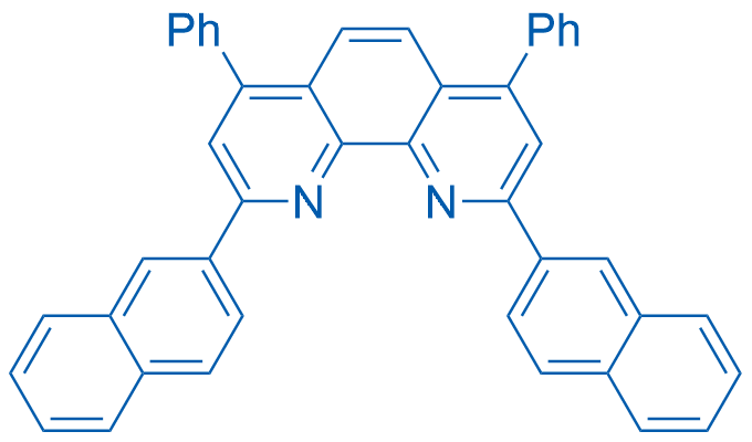 2,9-双(萘-2-基)-4,7-二苯基-1,10-菲罗啉 结构式