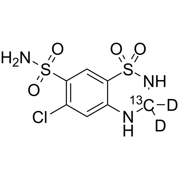 氢氯噻嗪-13C,d2 结构式