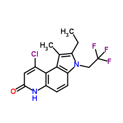 9-氯-2-乙基-1-甲基-3-(2,2,2-三氟乙基)-3H-吡咯并[3,2-f]喹啉-7(6H)-酮 结构式