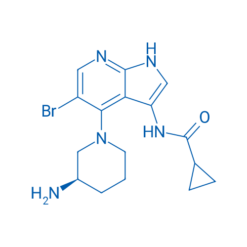 (R)-N-(4-(3-氨基哌啶-1-基)-5-溴-1H-吡咯并[2,3-B]吡啶-3-基)环丙烷甲酰胺 结构式