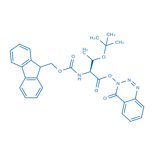 N-芴甲氧羰基-O-叔丁基-L-苏氨酸-3,4-二氢-3-羟基-4-氧-1,2,3-苯并三嗪酯 结构式
