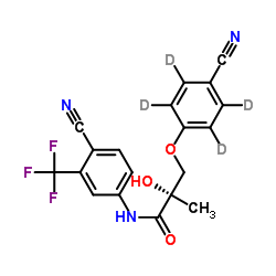 (2S)-3-(4-氰基苯氧基-2,3,5,6-D4)-N-[4-氰基-3-(三氟甲基)苯基]-2-羟基-2-甲基丙酰胺 结构式