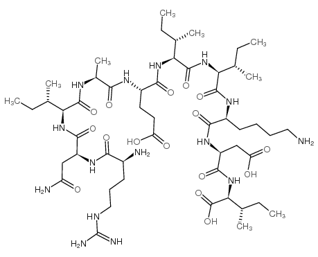 H-精氨酰-天冬氨酰-异亮氨酰-丙氨酰-谷氨酰-异亮氨酰-异亮氨酰-赖氨酰-天冬氨酰-异亮氨酸 结构式