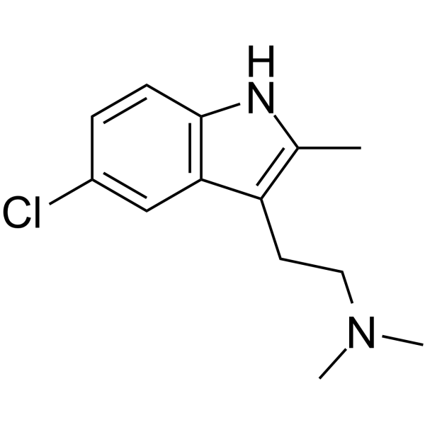 2-(5-氯-2-甲基-1H-吲哚-3-基)-N,N-二甲基乙胺 结构式