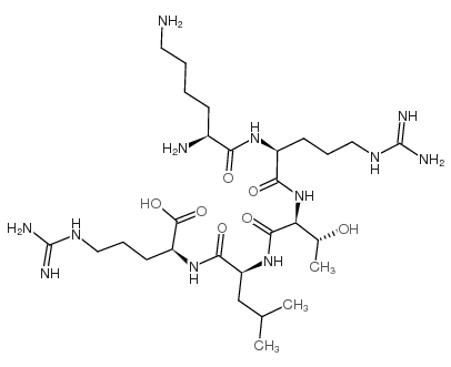 L-赖氨酰-L-精氨酰-L-苏氨酰-L-亮氨酰-L-精氨酰 结构式