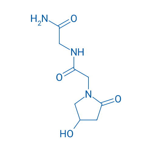 N-(2-氨基-2-氧代乙基)-2-(4-羟基-2-氧代四氢吡咯-1-基)乙酰胺 结构式