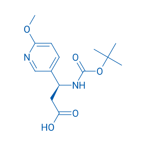 (S)-3-((叔丁氧羰基)氨基)-3-(6-甲氧基吡啶-3-基)丙酸 结构式