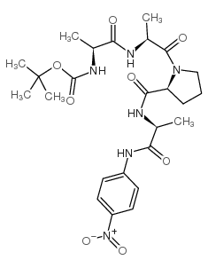 Boc-丙氨酰-丙氨酰-脯氨酰-丙氨酰对硝基苯胺 结构式