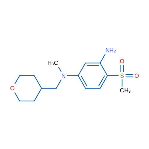 N1-Methyl-4-(methylsulfonyl)-N1-(tetrahydro-2H-pyran-4-ylmethyl)-1,3-benzenediamine 结构式